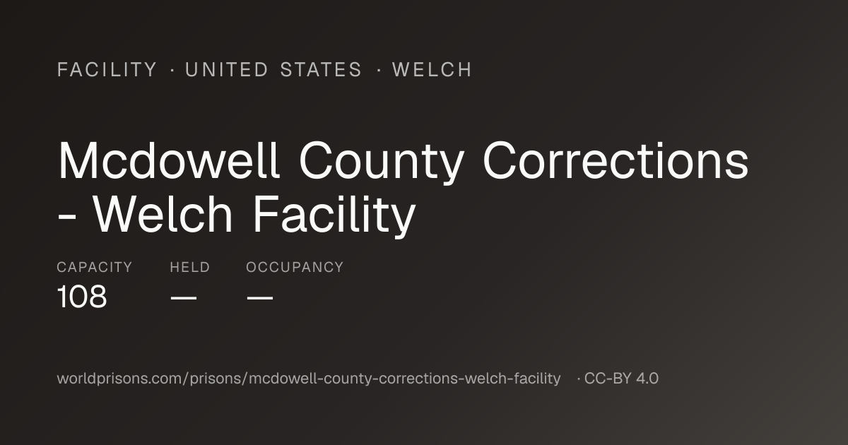Mcdowell County Corrections - Welch Facility — United States · World ...